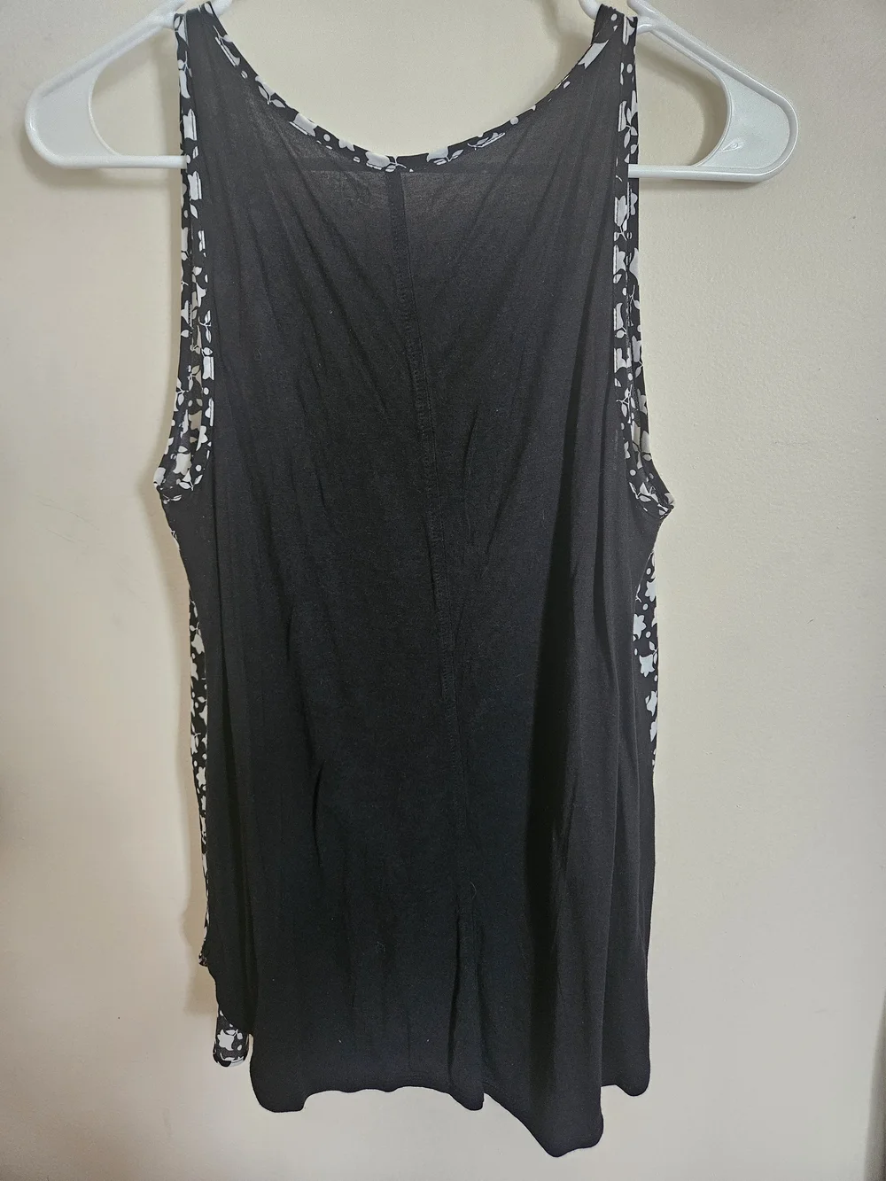 LOFT Black & White Floral Tank Top